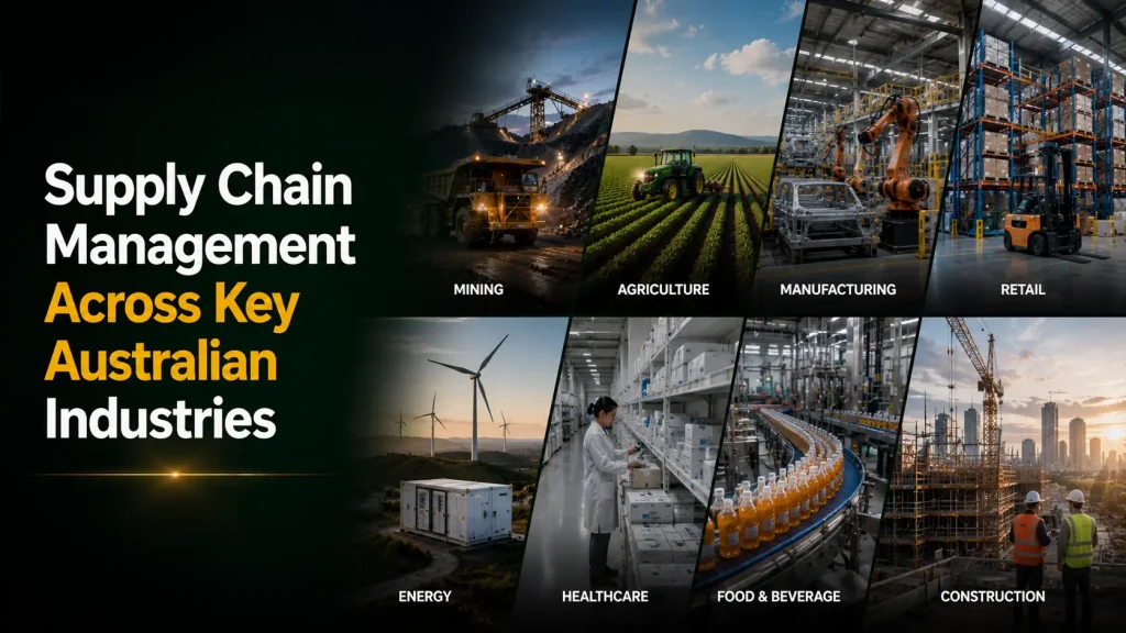Supply chain management across key Australian industries including mining, agriculture, manufacturing, retail, healthcare and construction