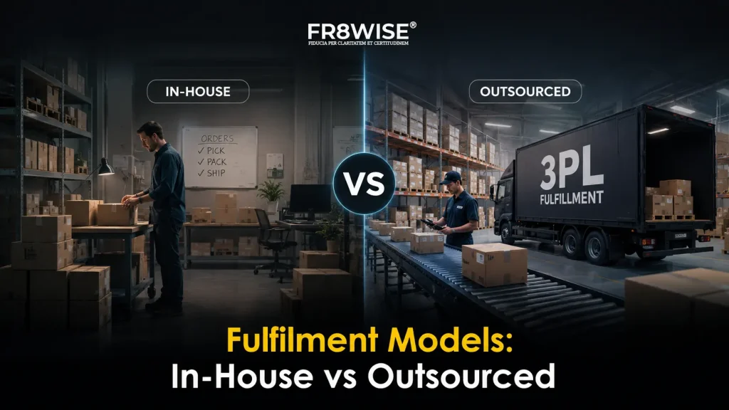E-commerce fulfilment models comparison showing in-house packing versus outsourced 3PL warehouse