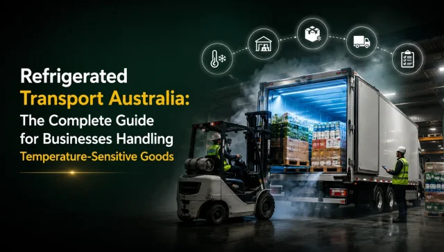 Refrigerated transport Australia showing forklift loading temperature-sensitive goods into refrigerated truck