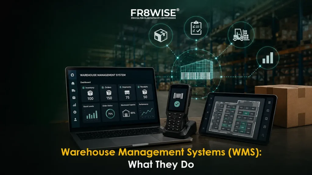 Warehouse management Australia showing WMS dashboard, inventory tracking system and warehouse worker